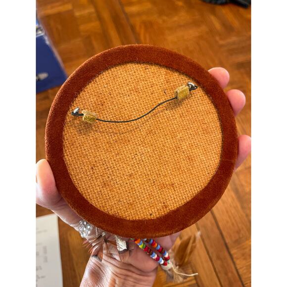 Native American signed by artist hand painted drum wall hangings set of 3 - Picture 7 of 7